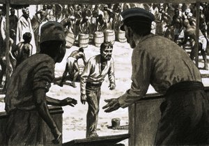 Charles Osborne and Captain Stott Laid Out Casks of Rum on the Beach