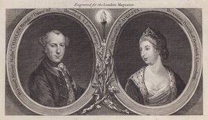 Charles William Ferdinand, Duke of Brunswick, and his wife, Princess Augusta, sister of King George III by English School