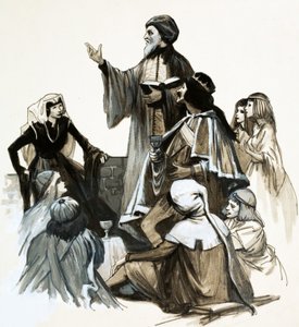 Chaucer reciting his poetry by English School