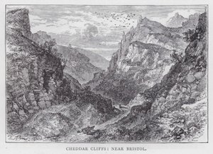 Cheddar Cliffs, near Bristol (engraving) by English School
