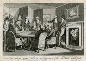 Chess Match at Parsloes, 23 February 1794, in the Presence of the Turkish Ambassador by English School