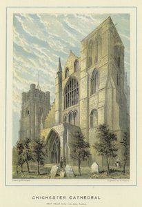 Chichester Cathedral, West Front with the Bell Tower by English School