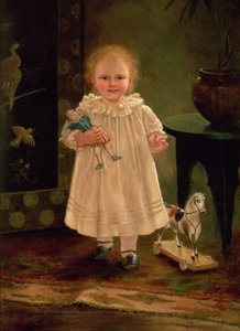 Child with a doll and a toy horse, c.1840 by English School