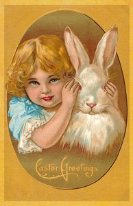 Child with a Rabbit by English School