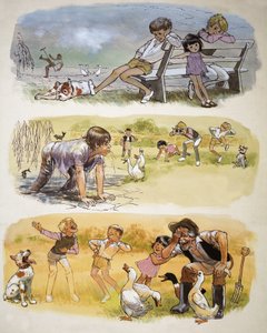 Children Playing Montage by English School