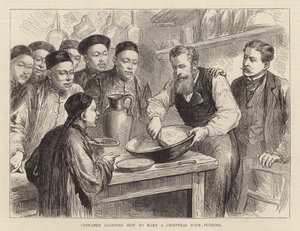 Chinamen Learning How to Make a Christmas Plum Pudding by English School