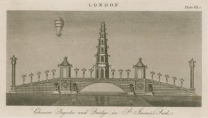 Chinese pagoda and bridge, St James