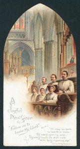 Choir singing in church by English School