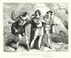 Christian, Pliable and Obstinate by English School