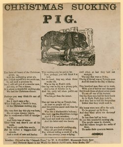 Christmas Sucking Pig, Verse Dated 1863 by English School