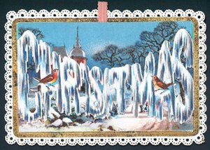 Christmas Wording in Ice by English School