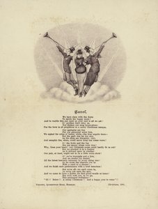Christmas Carol with an Image of Three Angels in Victorian Clothing by English School