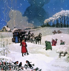 Christmas scene by English School