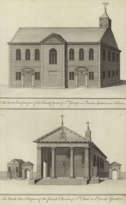 Church of St George, Queen Square, near Holborn and Church of St Paul, Covent Garden by English School