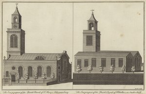 Church of St Mary, Aldermanbury and Church of Allhallows on London Wall, London by English School