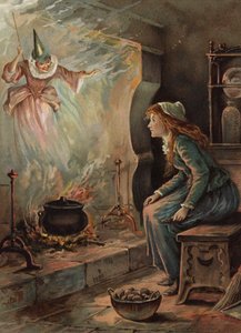 Cinderella and the Fairy Godmother by English School