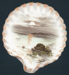 Clam Shell with Picture of Ocean
