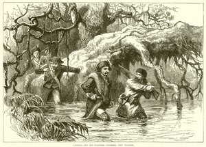 Clarke and his soldiers crossing the Wabash