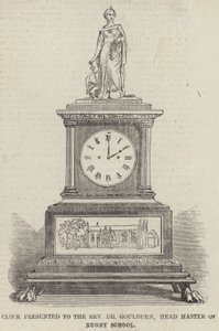 Clock presented to the Reverend Dr Goulburn, Head Master of Rugby School