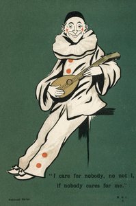 Clown Playing a Lute by English School