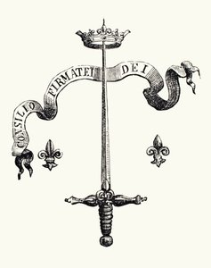 Coat of arms of the family of Joan of Arc, 1878 by English School