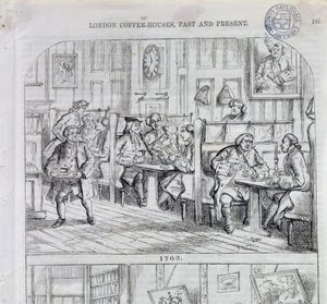 Coffee Room in 1763, from London Coffee-Houses Past and Present by English School