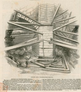 Coffer Dam, Westminster Bridge by English School