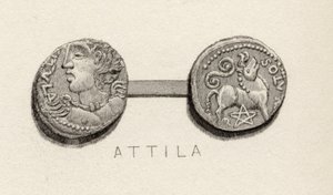 Coin from the era of Attila, King of the Huns