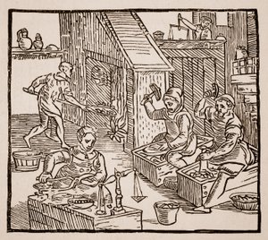 Coiners at Work, 1577 by English School