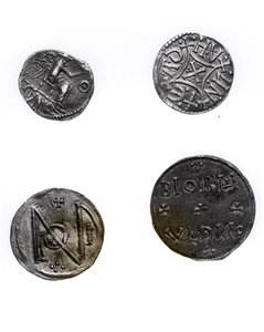Coins of Cunobelinus or Cymbeline, Offa, King of Mercia, and Alfred and Edward the Elder