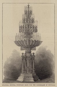 Colossal Crystal Fountain made for the Maharajah of Puttiala (engraving) by English School