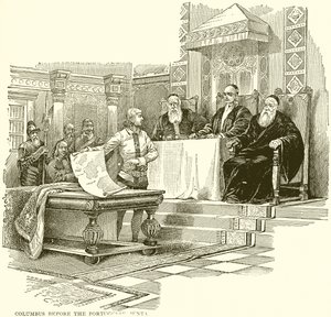 Columbus before the Portuguese Junta by English School