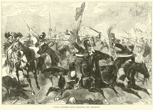 Combat between Saxon Dragoons and Chasseurs, September 1870 by English School