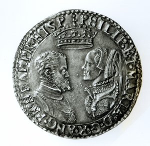 Commemorative shilling for the marriage of Philip II of Spain and Mary I of England