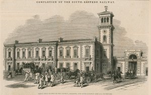 Completion of the South-Eastern Railway: Great joint station of the Croydon, Brighton and Dover Railway Company, Southwark, London by English School