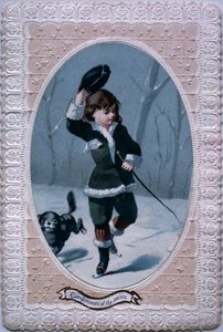 Compliments of the Season, Victorian Christmas card by English School