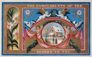 "Compliments of the Season", Victorian Card by English School