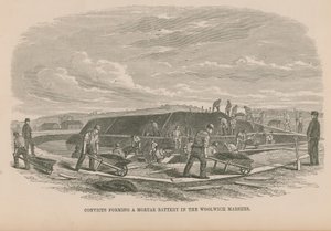 Convicts forming the mortar battery by English School