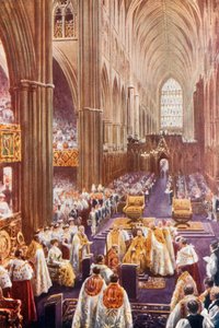 Coronation Ceremony at Westminster Abbey by English School