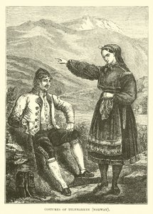 Costumes of Telemarken, Norway by English School