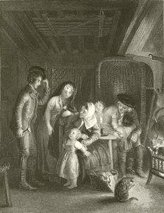 Cottage Courtship by English School