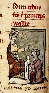 Edward of Caernarvon (Edward II) created Prince of Wales and Earl of Chester by his father, King Edward I, at the Lincoln parliament, 7th February 1301, from the 