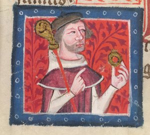 Henry of Blois, from the Golden Book of St. Albans by Thomas Walsingham by English School