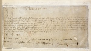 Richard’s first surviving letter to Sir John Say by English School