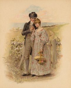 Courting Couple Walking in the Countryside