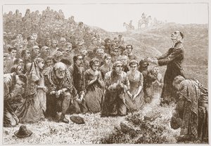 Covenanters Worshipping by the Banks of the Whitadder by English School