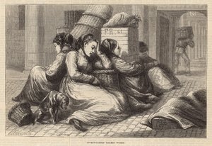 Covent Garden Market women by English School