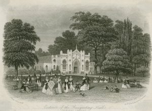 Cremorne Gardens, London: Exterior of the Banqueting Hall by English School