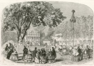 Cremorne Gardens, London, the Maypole Dance by English School