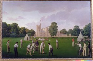 Cricket at Canford Manor, 1855 by English School
